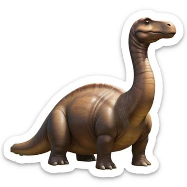Beautiful and Majestic Brontosaurus Portrait Emoji, Head and body rendered in serene repose with a gentle, confident smile, showcasing its enormous, graceful neck and a massive, textured form with eyes softly closed in tranquil repose, Simplified yet exquisitely endearing features, highly detailed, glowing with a soft, drowsy ancient light, high shine, relaxed and utterly majestic, stylized with an air of timeless prehistoric splendor, soft glowing outline, capturing the essence of a beautiful and majestic Brontosaurus that embodies the serene power of the ancient world! sticker