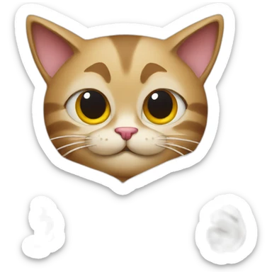 A cat drinking coffee and reading a newspaper sticker