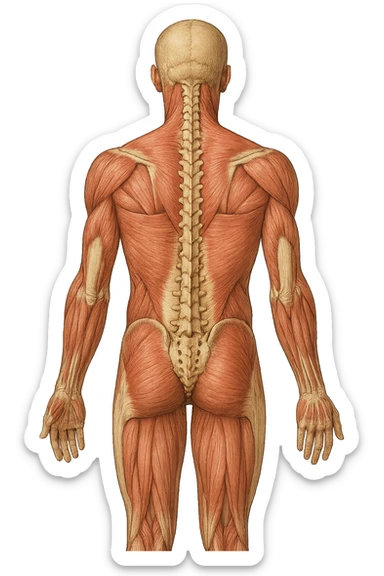 corpo umano anatomico con schiena piatta sticker