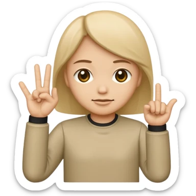 Simple old-style android emoji, but with a awkward emoji, mixed with a 👉👈 on the outside of the emoji. sticker