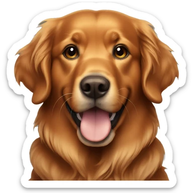 Dark Toasted copper colored golden retriever  sticker