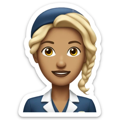 Generate A wheatish skin colored female flight attendant looking like a boss woman sticker