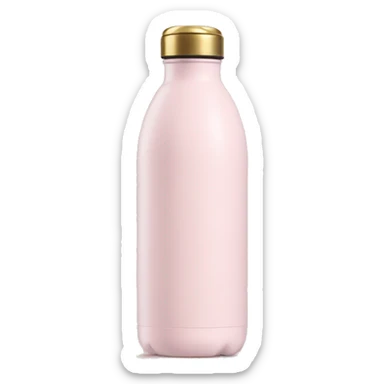 very light pink water bottle with gold lid  sticker