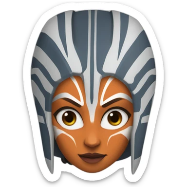 Horned Ahsoka Tano (Portrait, front facing, Apple iOS 17 style) sticker