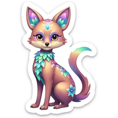 Multicolored sparkly pastel dark iridescent light pale gloomy spooky cute adorable pretty cool elegant realistic floral exotic Falvie-Fionbri, full body sticker