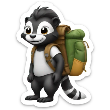 Skunk in a rucksack sticker