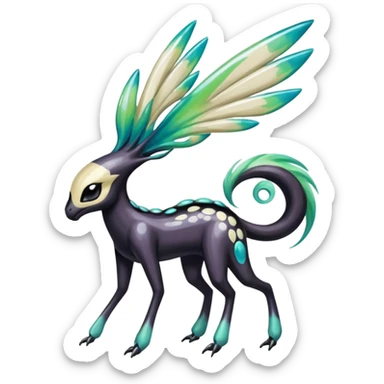 Colorful Shiny Edgy Cool Badass Painted Splashed Exotic Meloetta-Palkia-Venom-Fakémon-creature-hybrid sticker
