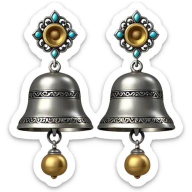 Oxidised jhumka earring sticker