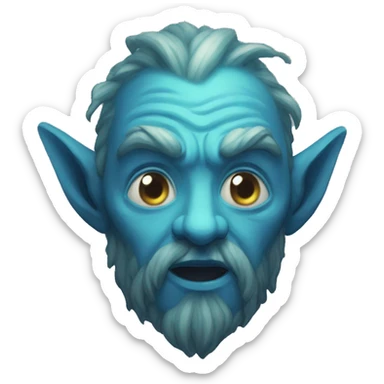 surprised stunned, firbolg spectral giant blue sticker