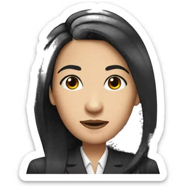 Female defense attorney with long black hair  sticker