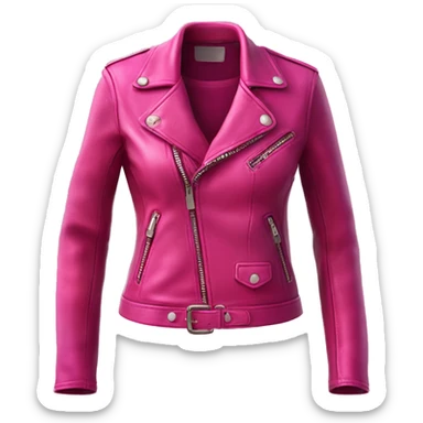 Realistic isolated open magenta ,hot pink,and Raspberry color ombre feminine fashion leather jacket.  sticker