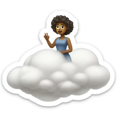 Woman dizzy on a cloud sticker