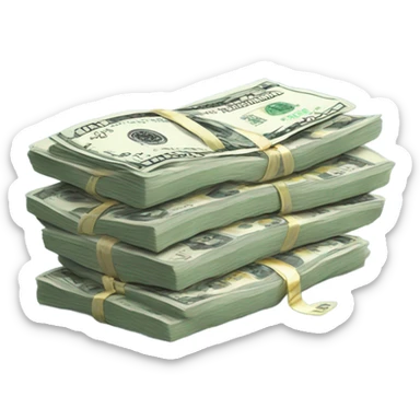 A massage table with a giant pile of cash on top  sticker