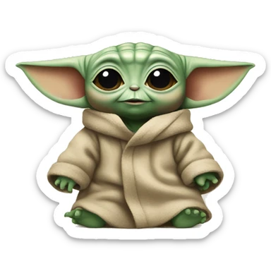 Baby Yoda in big heart shape sticker