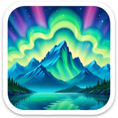 aurora borealis in the sky sticker
