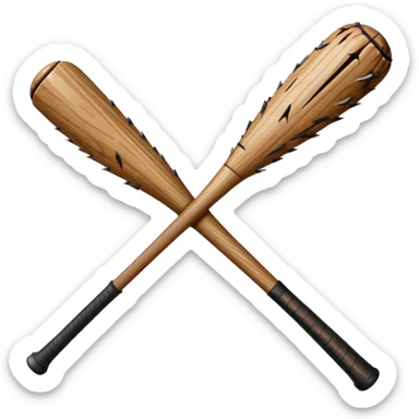 baseball bat with nails poking out from the bat from stranger things sticker