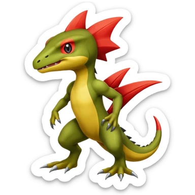 Haxorus-Axew-Fraxure-hybrid (full body) sticker