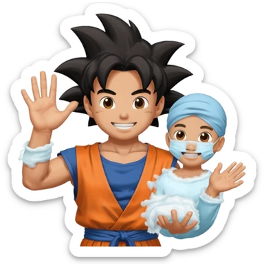 Goku catches rilley's hand soap Tyler face mask funny  sticker
