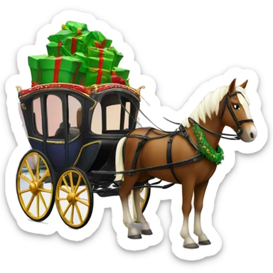 Christmas Horse and carriage sticker