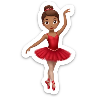 ballet dancer in cherry red dress, ballerina in red tutu sticker