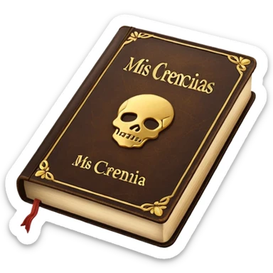 a book with the name "mis crencias de siempre" sticker