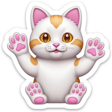 Waving cat paw sticker