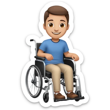 Person in wheelchair smiling sticker