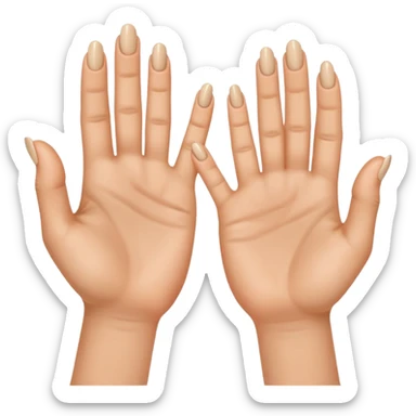 emodji de mains réaliste faisait un deux les doigt ont des ongles  sticker