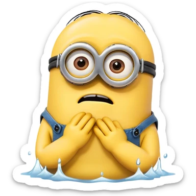 minion in distress sticker