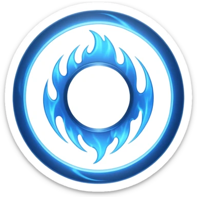 A minimalist CD disc with subtle blue flames, glowing effect sticker