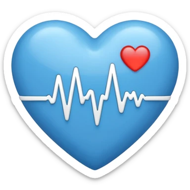 blue heart with a heartbeat line sticker