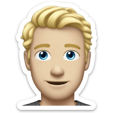 full body standing light curl blonde 30yo man blue eyed pale skin sticker