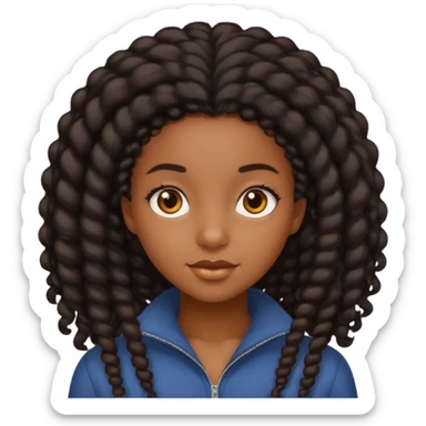 A black girl with long coily hair  sticker