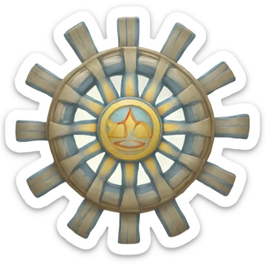 Slavic Sunwheel with ribbons from rays sticker