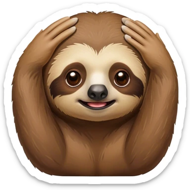 shocked sloth hands on face sticker