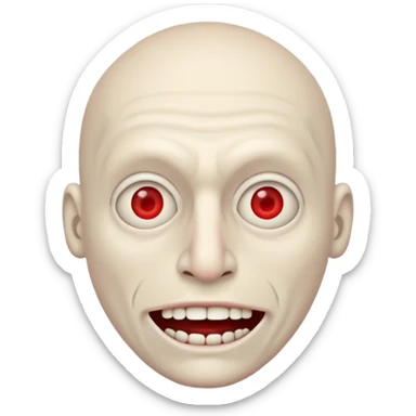 Creepy man with big mouth and no nose and ears no nose sticker