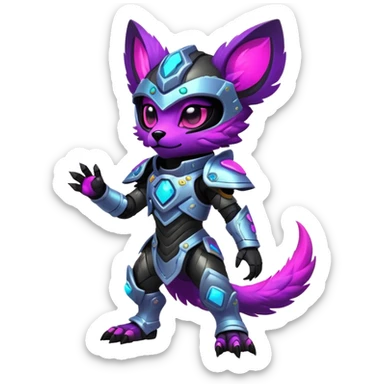 Epic Edgy Cute Colorful Vibrant Dark Nebula Modern Vernid-Protogen-creature-animal, full body sticker