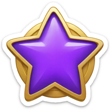 purple star space token coin sticker