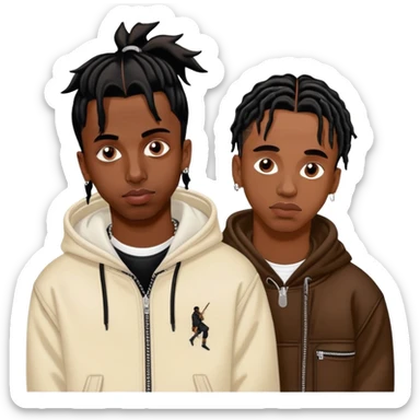playboi carti and travis scott together wearing unreleased balenciaga sticker