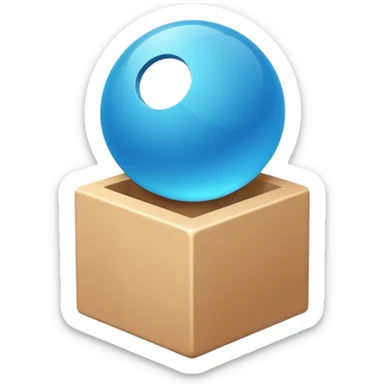 Minimalistic flat vector icon, iOS style, thin black contour on white background. Open box with neatly arranged objects inside. No text, no shadows.
 sticker