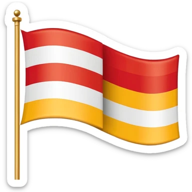 Red, white, and golden yellow horizontally sequenced tricolour flag inspired by the flag of Italy sticker