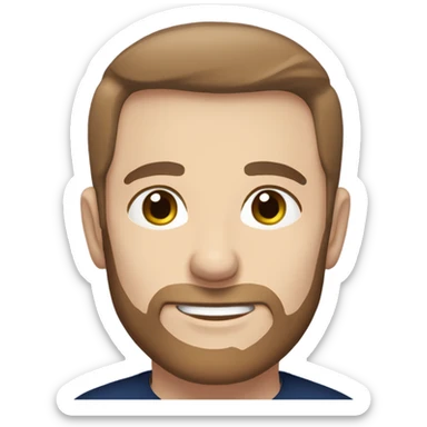 irish man light blue eyes, brown short receding hair and short beard, wearing a smart navy blue jumper. sticker