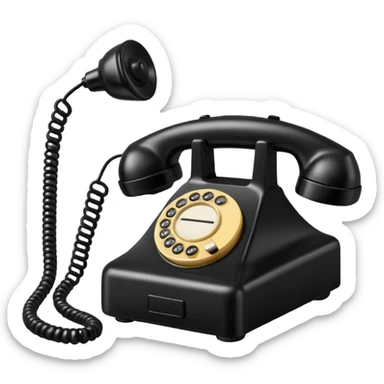 black telephone receiver sticker
