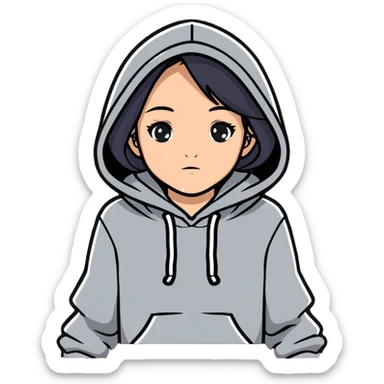 girl wearing hoodies sticker