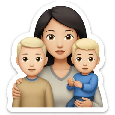 asian mom, white dad, and wasian boy child sticker