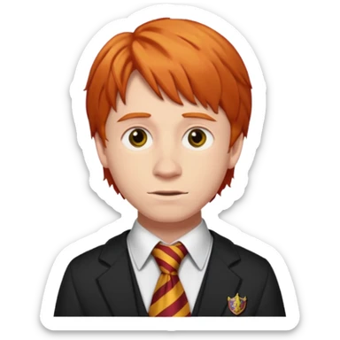 ron weasley with griffindor tie sticker