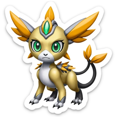 Meloetta-Wargreymon-Trico-Pokémon-Digimon-Fakémon-fusion-hybrid-creature sticker