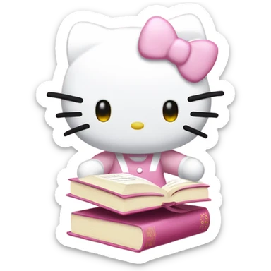 pink white light melody hello kitty sanrio cute Books sticker