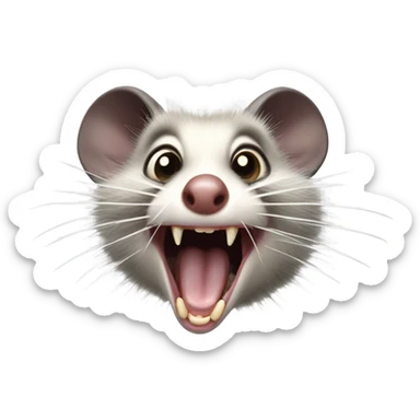 Screaming opossum sticker