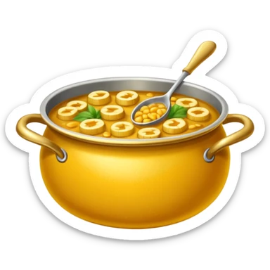 haz una olla de comida llena de lingotes de oro sticker